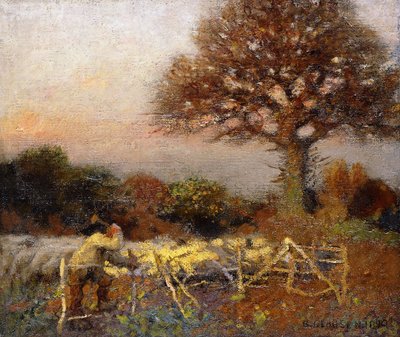 羊小屋、早朝 作： George Clausen