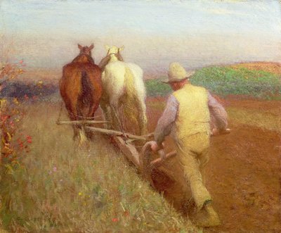 秋の朝、1897 作： George Clausen