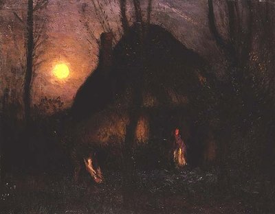 コテージ・バイ・ムーンライト 作： George Clausen
