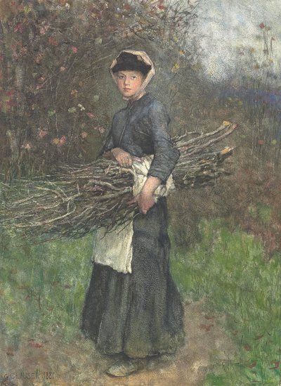 薪を集める 作： George Clausen