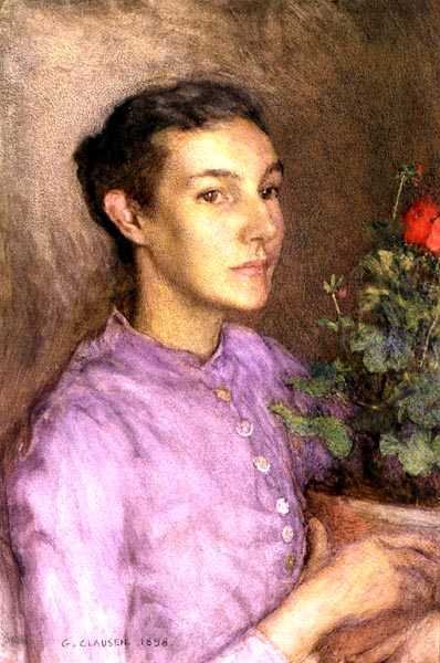 少女と植木鉢 作： George Clausen