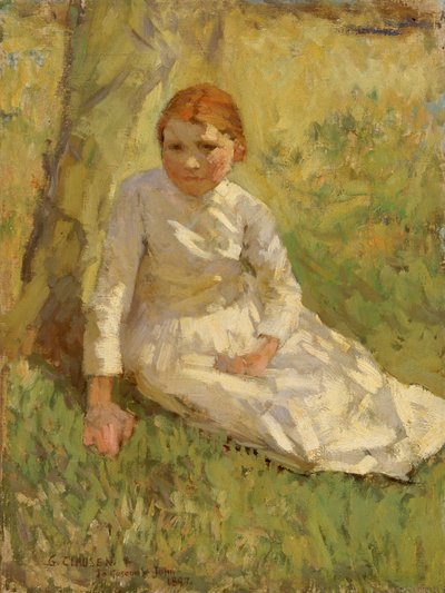 野原の少女、1897年。 作： George Clausen