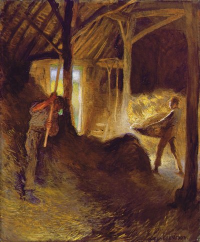 納屋で 作： George Clausen