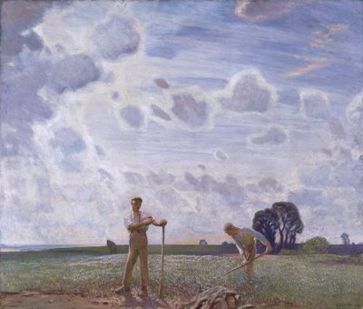 「6月の野原」、1914年 作： George Clausen