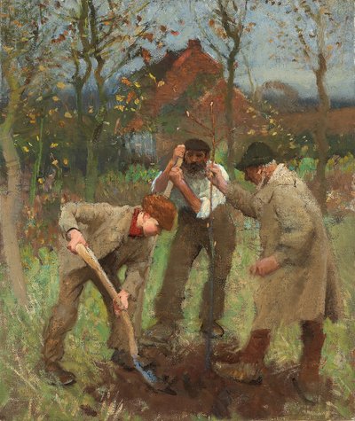 植樹（キャンバスに油彩） 作： George Clausen