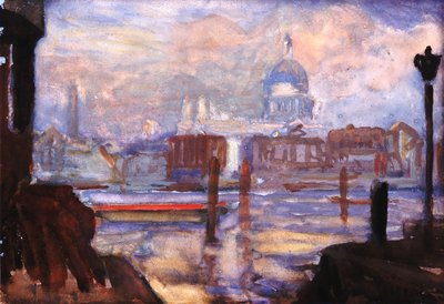 11月のセントポール（ボディカラーと水彩紙） 作： George Clausen