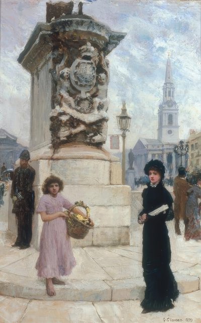 花売り、トラファルガー広場 作： George Clausen