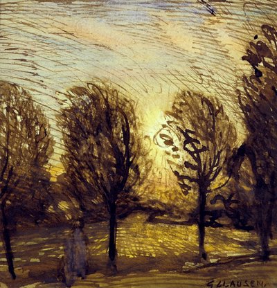無題【樹木の研究】（水彩） 作： George Clausen