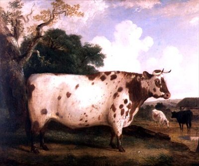 風景の中の短角牛 作： George Cole