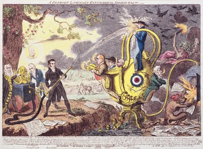 有毒ガスを消すパトリオット・ルミナリー!!! 1817年 作： George Cruikshank