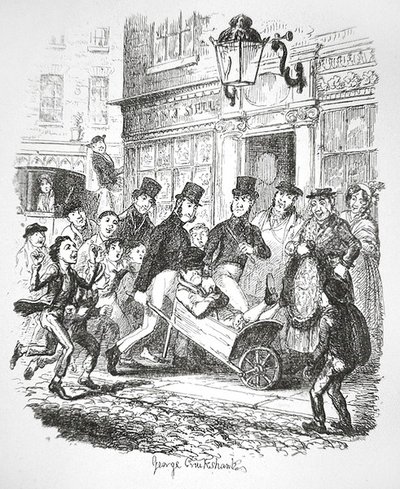 拘束されたスリ 1835年頃（彫刻） 作： George Cruikshank