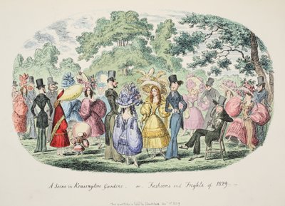 ケンジントンガーデンズのシーン-または-ファッションと1829年の恐怖、パブ。 1829年（手描きの彫刻） 作： George Cruikshank