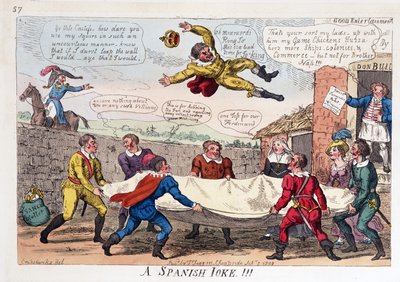 スペインのジョーク、パブ。 1808（手描きの彫刻） 作： George Cruikshank