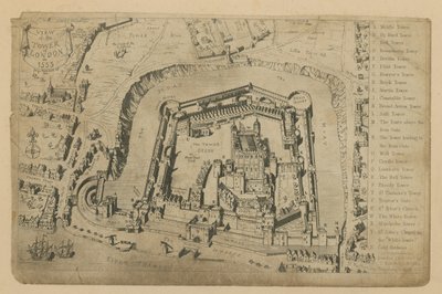 1553年のロンドン塔の眺め 作： George Cruikshank