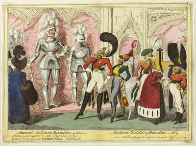 1450年の古今の軍服ダンディたち 作： George Cruikshank