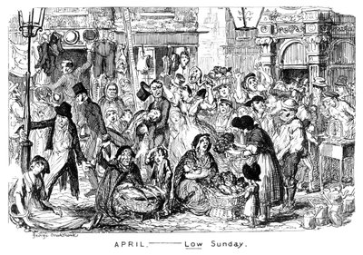 4月-19世紀の低い日曜日。 作： George Cruikshank