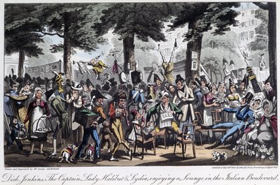 イタリヤン大通り - デイビッド・ケアリー著「パリの生活」（ロンドン）より 作： George Cruikshank