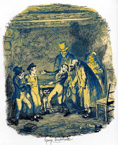 チャールズ・ディケンズの「オリバー・ツイストの冒険」。 作： George Cruikshank