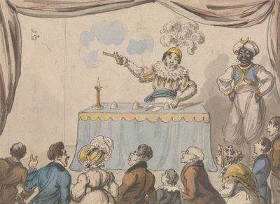 ピストルとカードを持つ魔術師 作： George Cruikshank