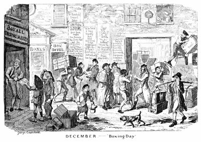 12月-ボクシングデー、19世紀。 作： George Cruikshank