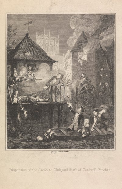 ジャコバイト・クラブの解散とコードウェル・ファイアブラスの死 作： George Cruikshank