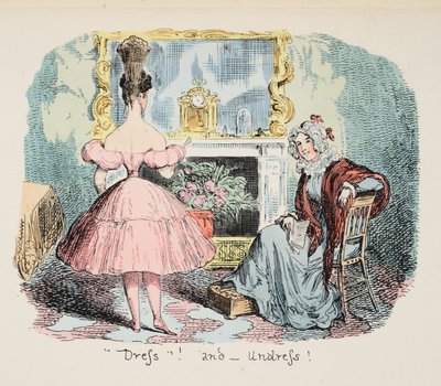 ドレスと服を脱ぎ、パブ。 1832（手描きの彫刻） 作： George Cruikshank