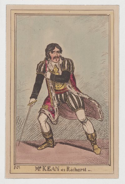 リチャード3世としてのエドマンド・キーン。 1814年頃。 1814年。 作： George Cruikshank