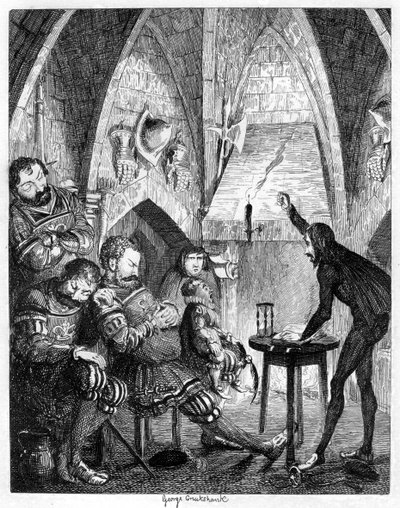 エドワードアンダーヒル（1840年）区またはゲートタワーの巨人に説教する熱いゴスペラー 作： George Cruikshank