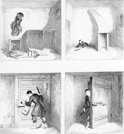 1839年に公開されたWHエインズワースの「ジャックシェパード」のエスケープNo.1 作： George Cruikshank