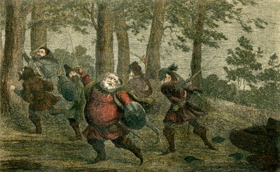 ファルスタッフは汗をかいて死に、彼が歩きながら貧しい地球をラードします 作： George Cruikshank