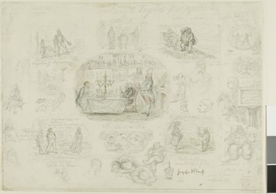1829年のファッションと恐怖（直訳）; Angels Ever Bright and Fair (裏面) 作： George Cruikshank