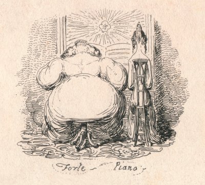 フォルテピアノ、1829年 作： George Cruikshank