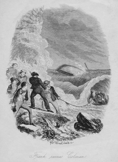 フランクはコルマン、c1850を救出します。 作： George Cruikshank