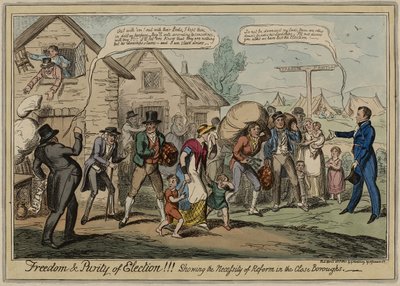 選挙の自由と純粋さ!!!近い区での改革の必要性を示す』4月23日発行 作： George Cruikshank