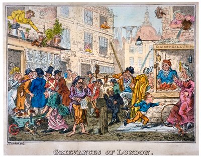 「ロンドンの不満」、1812年。 作： George Cruikshank