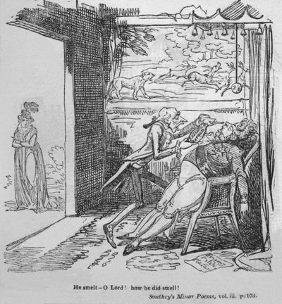 彼は精錬した-主よ！どのように彼はにおいがしました！、c1820。 作： George Cruikshank