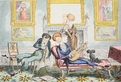 ハチドリまたはダンディ トリオ、パブ。 1835年。 作： George Cruikshank