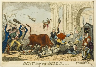 雄牛を狩る 作： George Cruikshank