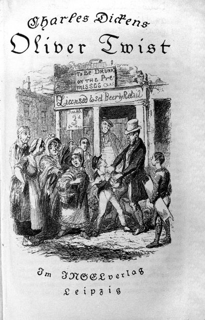 チャールズ・ディケンズ（1812-1870）作『オリバー・ツイスト』（オリヴィエ）の挿絵を、ジョージ・クルイックシャンク（1792-1878）が担当しました。 作： George Cruikshank