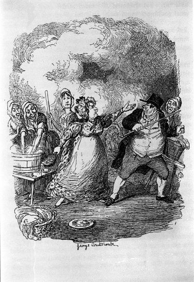 チャールズ・ディケンズ（1812-1870）作『オリバー・ツイスト』（オリヴィエ）の挿絵を、ジョージ・クルイックシャンク（1792-1878）が担当しました。 作： George Cruikshank