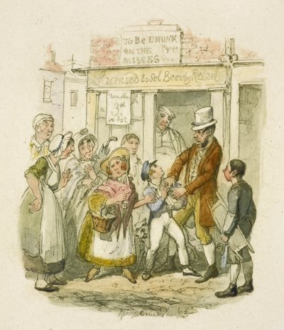 オリバー・ツイスト』の挿絵 作： George Cruikshank