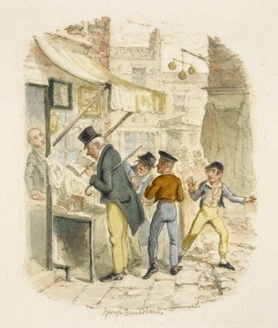 オリバー・ツイスト』の挿絵 作： George Cruikshank