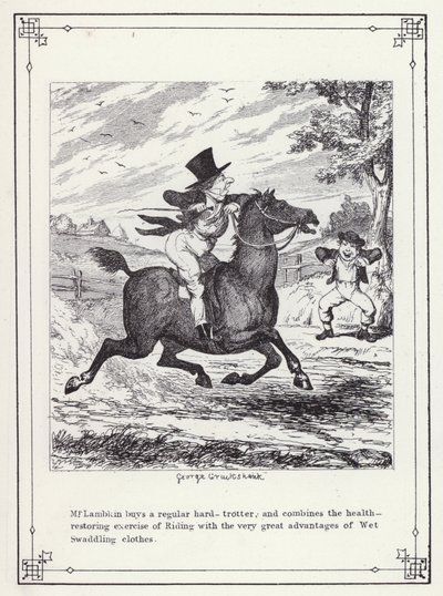 The Bachelors Own Book, or The Progress of Mr Lambkin (Gent) (e.g. engraving)」のイラスト。 作： George Cruikshank
