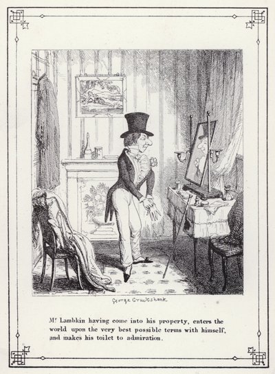 The Bachelors Own Book, or The Progress of Mr Lambkin (Gent) (e.g. engraving)」のイラスト。 作： George Cruikshank