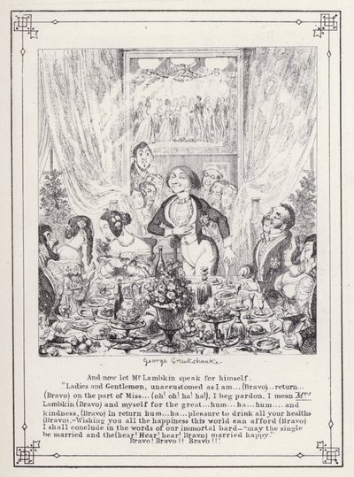 The Bachelors Own Book, or The Progress of Mr Lambkin (Gent) (e.g. engraving)」のイラスト。 作： George Cruikshank