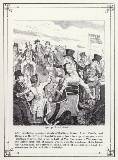 The Bachelors Own Book, or The Progress of Mr Lambkin (Gent) (e.g. engraving)」のイラスト。 作： George Cruikshank