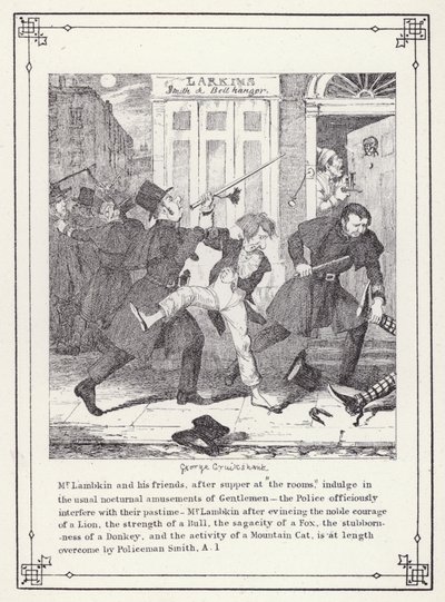 The Bachelors Own Book, or The Progress of Mr Lambkin (Gent) (e.g. engraving)」のイラスト。 作： George Cruikshank