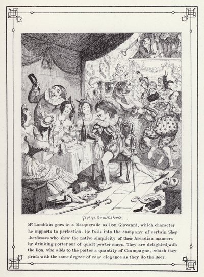 The Bachelors Own Book, or The Progress of Mr Lambkin (Gent) (e.g. engraving)」のイラスト。 作： George Cruikshank
