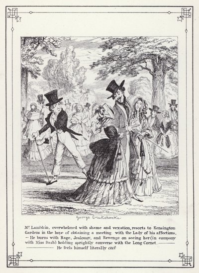 The Bachelors Own Book, or The Progress of Mr Lambkin (Gent) (e.g. engraving)」のイラスト。 作： George Cruikshank