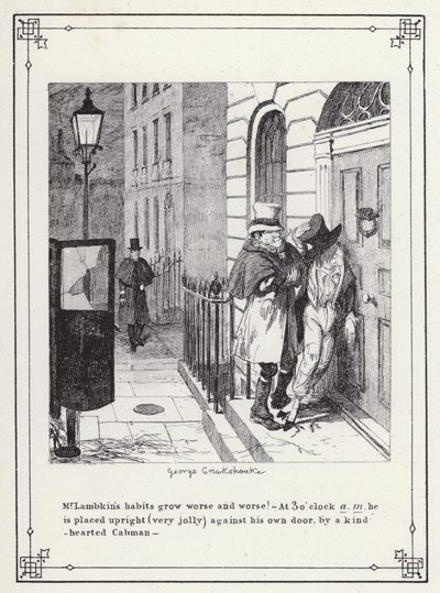 The Bachelors Own Book, or The Progress of Mr Lambkin (Gent) (e.g. engraving)」のイラスト。 作： George Cruikshank